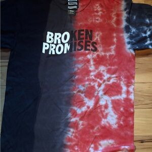 Broken Promises Tie-Dye Long Sleeve Tee - Red and Black